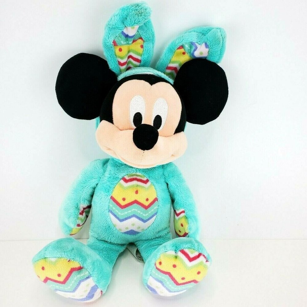 Mickey Mouse Easter Bunny Costume Plush Toy Authentic Disney Store Egg Ears EUC